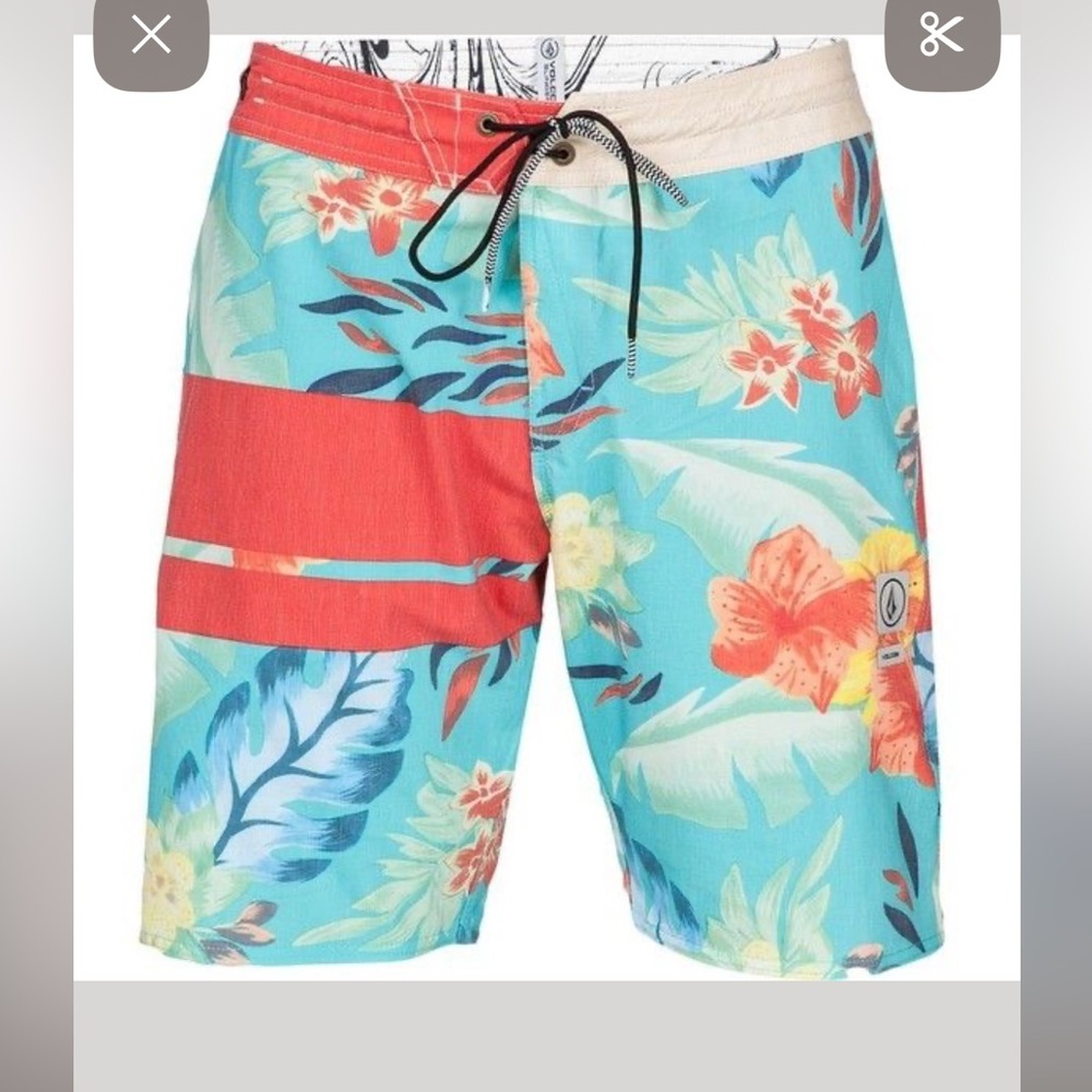 Volcom Floral Print Men's Swim Trunks